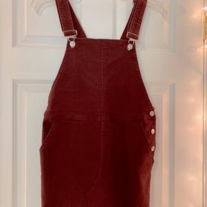 Peach love burgundy overall skirt size small